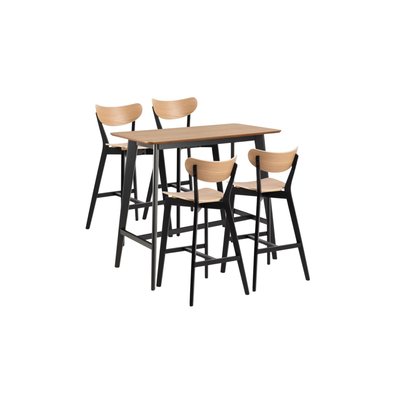 Table de bar et 4 tabourets de bar scandinaves en bois - LETA HELLIN, DEPUIS 1862