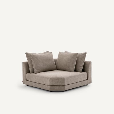 Canapé d'angle modulable en tweedé, TIBERIO AM.PM