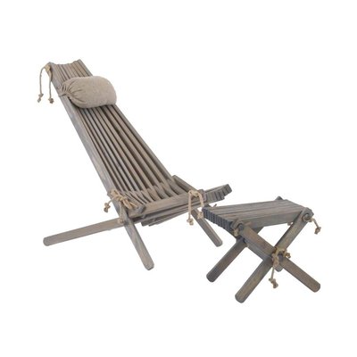 Chilienne scandinave avec repose-pieds Pin Noir JARDINDECO