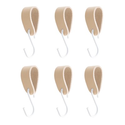 Lot de 6 crochets en cuir S-HOOKS METALLBUDE