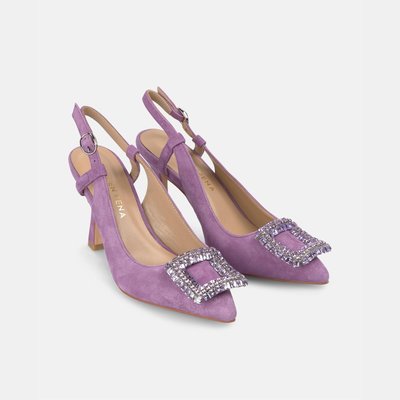 Chaussures à talons aiguilles avec bride et broche en strass ALMA EN PENA