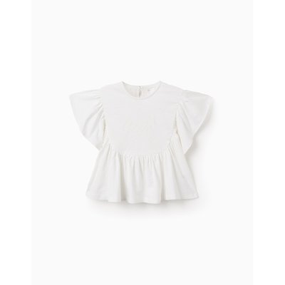 T-shirt avec Volants et Imprimé de Point de Croix ZIPPY