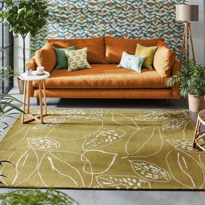 Tapis salon et chambre fait à la main en laine motif floral HEFOL UN AMOUR DE TAPIS