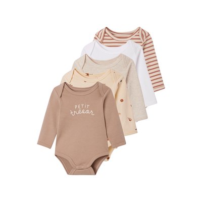Lot de 5 bodies manches longues emmanchure US VERTBAUDET