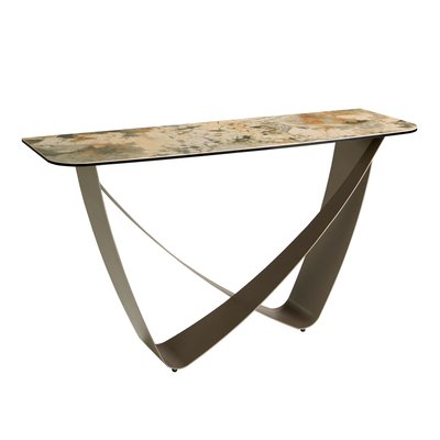 Table console rectangulaire en marbre porcelaine et acier ANGEL CERDA