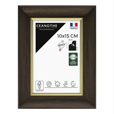 Cadre Photo Ébène Doré 10x15 Cm Marron Résine Recyclée LUNA CEANOTHE