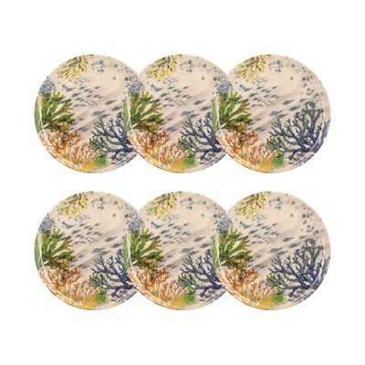 Lot de 6 assiettes plates en grès 26cm, CORFOU NOVASTYL