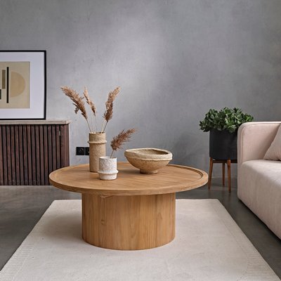 Table basse en teck massif ronde  ALDO BERAH GETAH