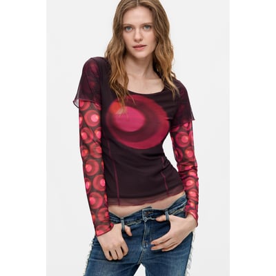 T-shirt imprimé à manches longues DESIGUAL
