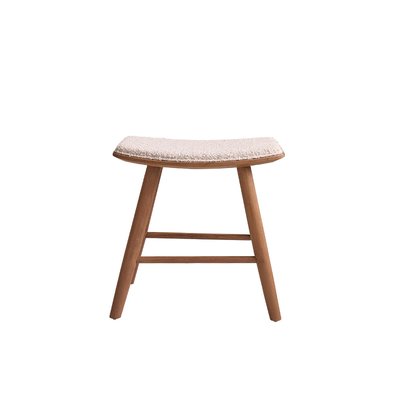 Tabouret en teck massif et bouclette  AMBRE BERAH GETAH