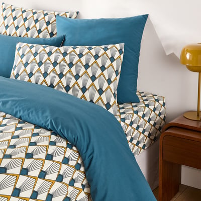 Housse de couette percale, Elisa bleue LA REDOUTE INTERIEURS