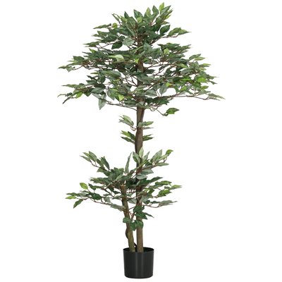Plante artificielle ficus H.1,5 m troncs branches liane lichen feuilles grand réalisme pot inclus OUTSUNNY