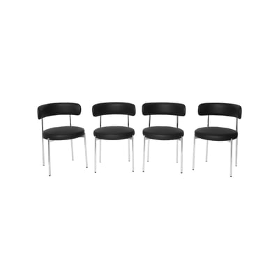Chaise ronde vintage acier chromé et simili cuir (lot de 4) LOLA SWEEEK