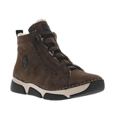 Bottines à talon compensé bas, lacets élastiqués avec zip et logos RIEKER