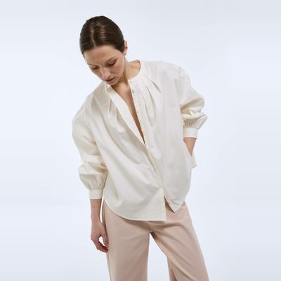 Chemise manches longues unie en coton BIO GOTS MONOPRIX