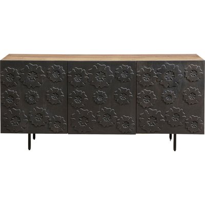 Buffet fleurs en manguier sculpté, FIORI KARE DESIGN