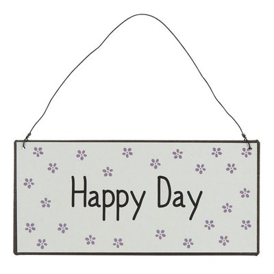 Plaque déco murale métal message  Happy Day IB LAURSEN