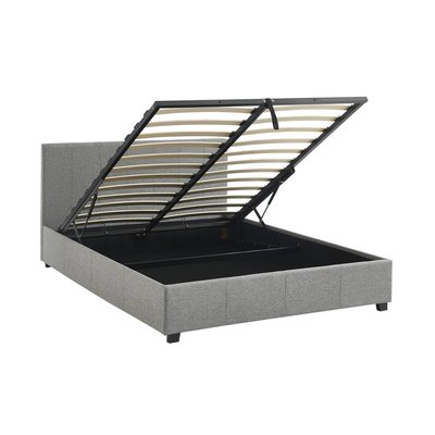 Lit coffre avec sommier à lattes et tête de lit 140 x 190cm finition tissu AVALON SWEEEK