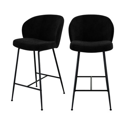 Lot de 2 chaises pour îlot central 66 cm en tissu bouclé - GROOM RENDEZ-VOUS DÉCO