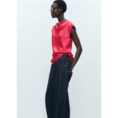 Blouse satin col bénitier MANGO