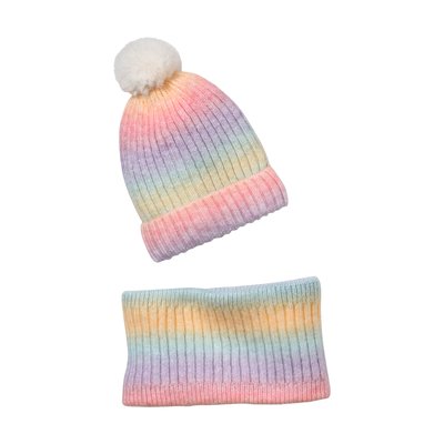 Ensemble bonnet et snood arc-en-ciel VERTBAUDET