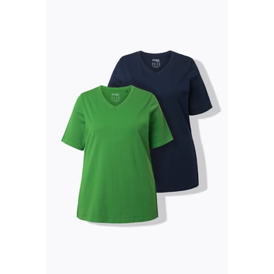 T-shirts en coton bio. Col en V et manches ULLA POPKEN