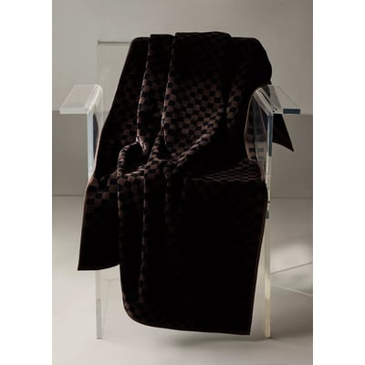 Serviette de bain à carreaux en coton velours MANGO HOME