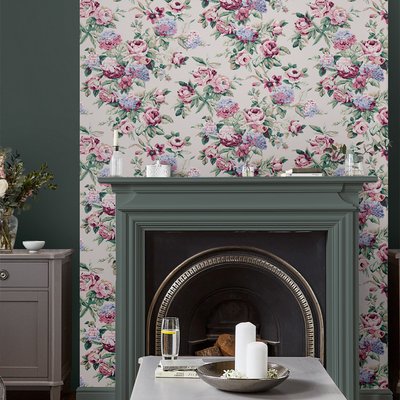 Papier peint Fleurs Pembrey Hazelnut LAURA ASHLEY