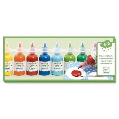 8 bouteilles de gouache DJECO