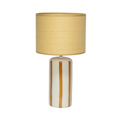 Lampe de table intérieur céramique abat-jour effet rotin H 44cm AURORE SWEEEK
