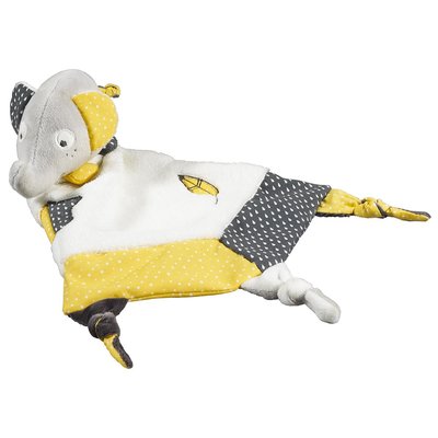 Doudou mouchoir Eléphant en velours SAUTHON