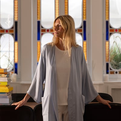 Kimono long col kimono en satin SILLAGE LAURENCE TAVERNIER
