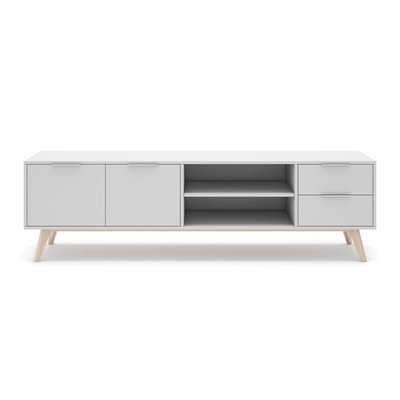 Meuble TV 2 Portes, 2 Tiroirs, 2 Niches L180 cm - Campus CALICOSY