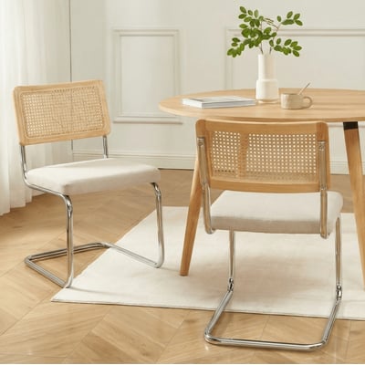 Chaises cannage pieds métal (lot de 2)  ELLA BAÏTA