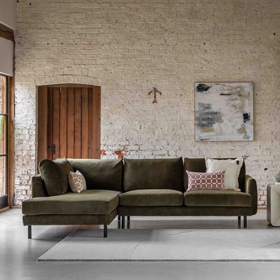 Cromwell Velvet Chenille Chaise Sofa (Left Facing) ÉDITÉ