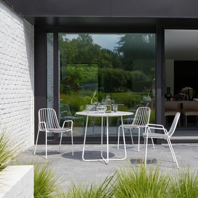 Table de jardin ronde en terrazzo premium et métal grey 4 pers. ELIO TIKAMOON