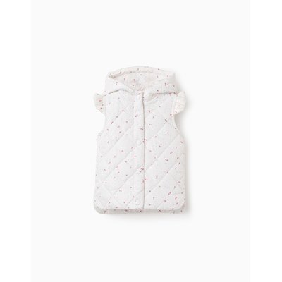 Gilet Matelassé avec Capuche et Motif Floral ZIPPY
