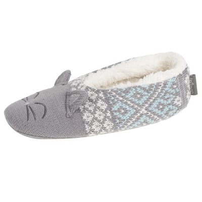 Chaussettes d'intérieur maille jacquard, picots antidérapants ISOTONER