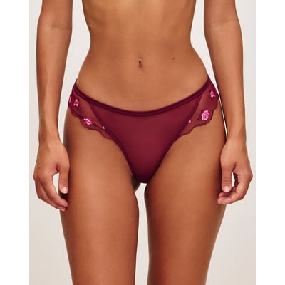 Tanga en mesh brodé de fleurs MADISONIZ UNDIZ