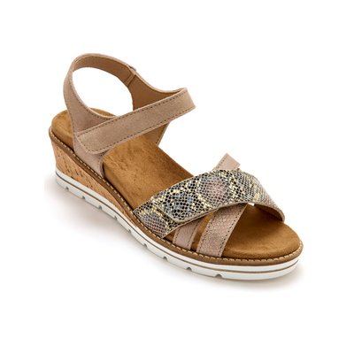 Sandales double scratch compensées PEDICONFORT