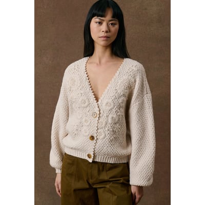 Cardigan col V brodé, LOMINA LOUISE MISHA
