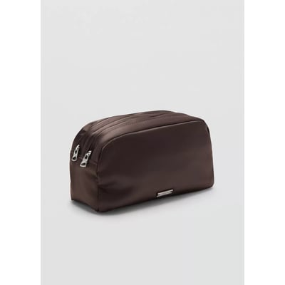 Trousse de toilette satinée à double poche MANGO
