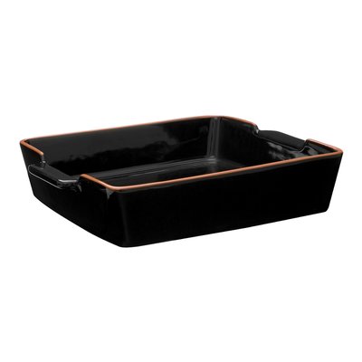 25cm Black Square Terracotta Baking Dish SO'HOME