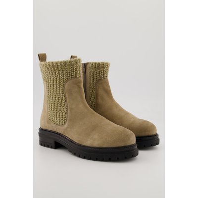 Bottines Chelsea en cuir, tricot moucheté ULLA POPKEN