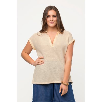 Pull en coton bio à manches courtes. Col ULLA POPKEN