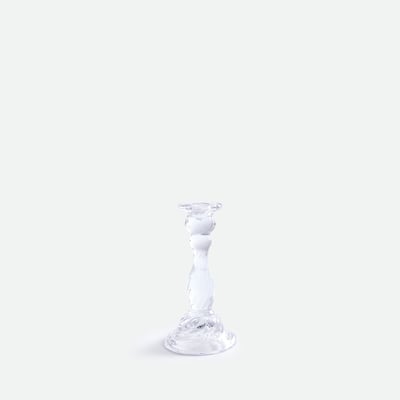 Bougeoir sur pied, verre transparent, hauteur 16,4 cm, STRIA LA REDOUTE INTERIEURS