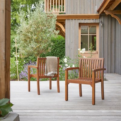 Ensemble de 2 Fauteuils de jardin en acacia massif PILAR TIKAMOON