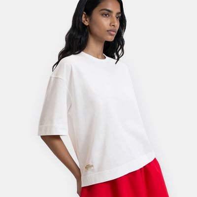 Loose Oversize Cotton Short Sleeve T-Shirt with Crew Neck LA REDOUTE COLLECTIONS