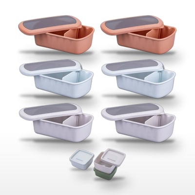 Lot de 6 lunch box 1,2L avec 3 boites à sauce STORAGE FACKELMANN