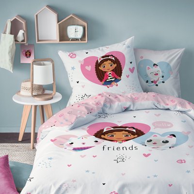 Parure de lit imprimée 100% coton, HEARTS GABBY'S DOLLHOUSE